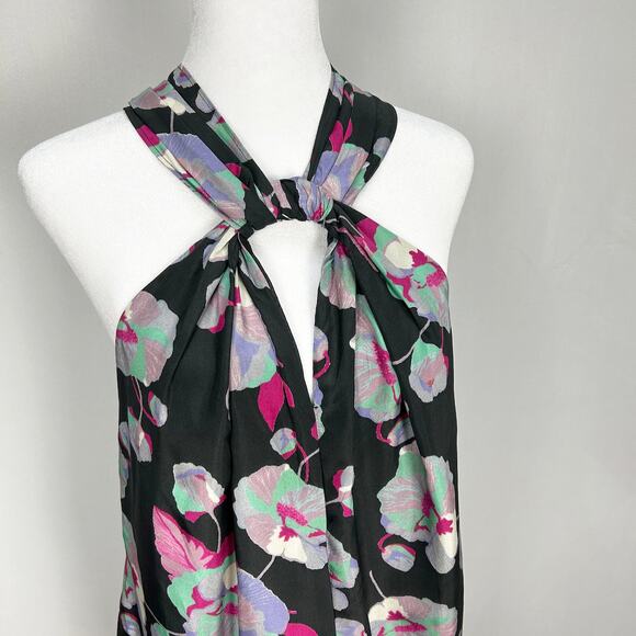 Isabel Marant Floral Silk Suzyli Mini Dress , Black/Pink/Green, Sz 38/ US 6 - Picture 4 of 12